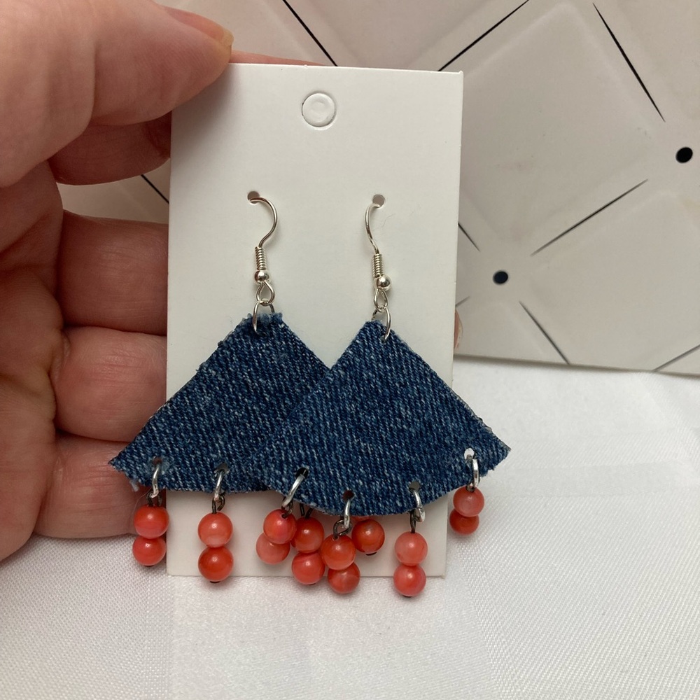 Denim earrings